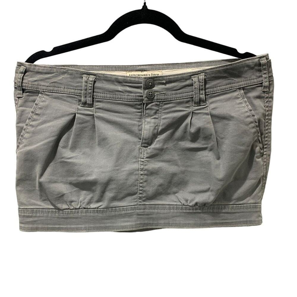 Vintage Abercrombie & Fitch Micro Mini Skirt Grey OG? Y2K sz 2 pleats & pockets